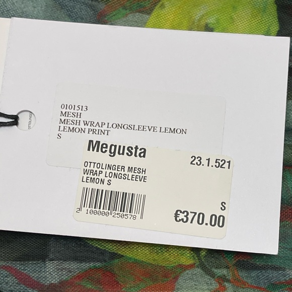 NEW Ottolinger Mesh Wrap Longsleeve Lemon Print Size: S - Picture 4 of 10